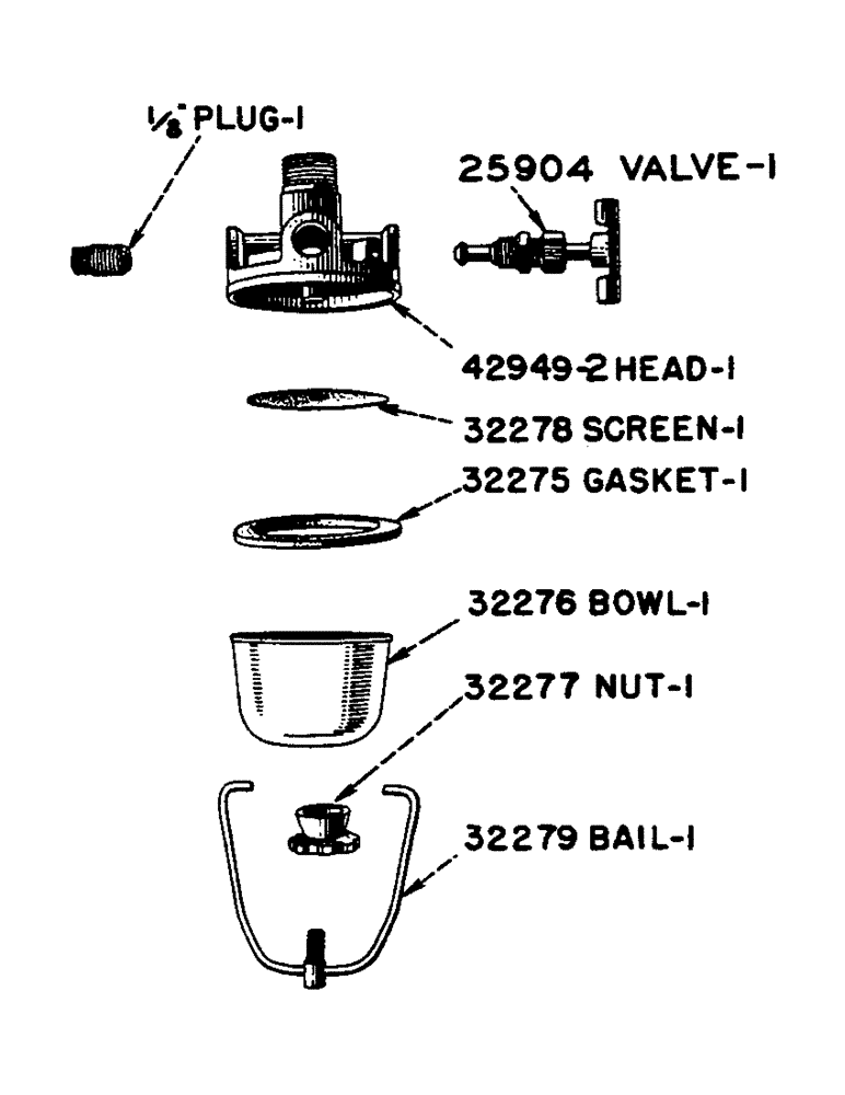 Схема запчастей Case IH DO-SERIES - (050) - FUEL STRAINER PARTS, D, DC, DO, DV (03) - FUEL SYSTEM