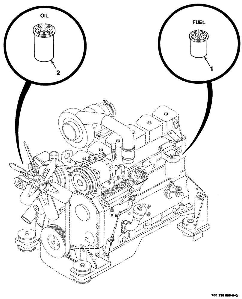 Схема запчастей Case IH 8880HP - (02-026) - OIL AND FUEL FILTER ASSEMBLIES (10) - ENGINE