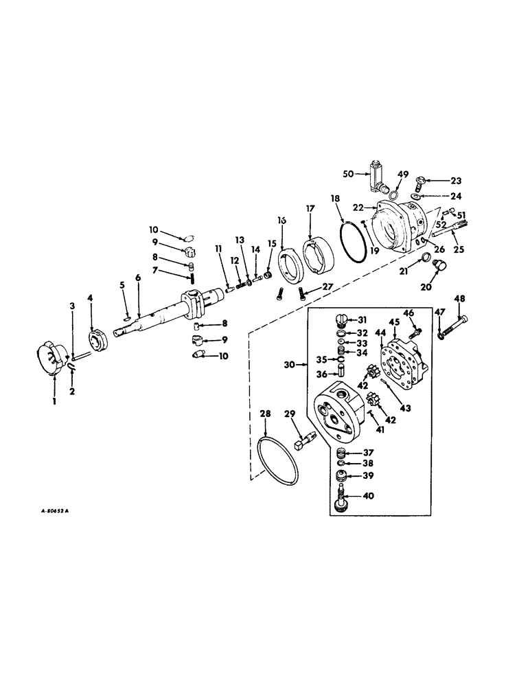 Схема запчастей Case IH 2706 - (E-36) - FUEL SYSTEM, INTERNATIONAL R.D. FUEL INJECTION PUMP, MAIN SHAFT, PRIMARY PUMP & CONNECTIONS (02) - FUEL SYSTEM