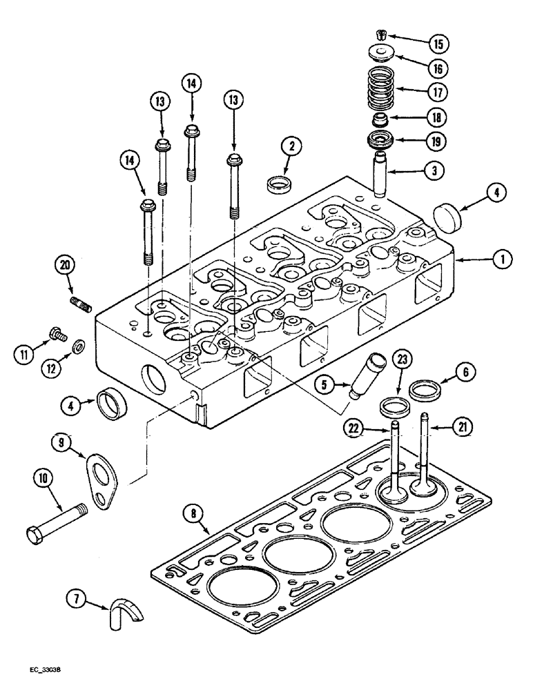 Схема запчастей Case IH 4240 - (2-52) - CYLINDER HEAD (02) - ENGINE