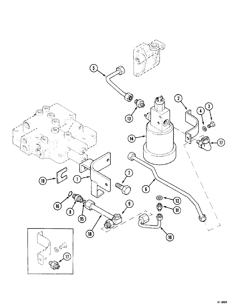 Схема запчастей Case IH 5150 - (8-122) - PRESSURE REGULATING VALVE AND PIPING, 40 KM/H ( - JJF1024791) (08) - HYDRAULICS