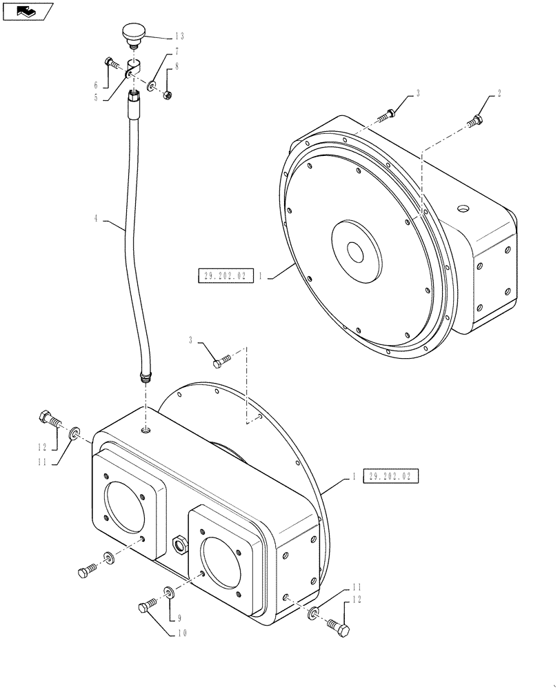 Схема запчастей Case IH 4430 - (29.202.01) - HYDROSTATIC DRIVE GEARBOX (29) - HYDROSTATIC DRIVE