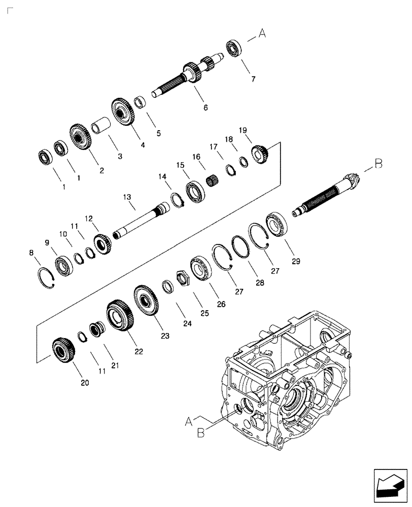 Схема запчастей Case IH FARMALL 35B - (21.148.02) - RANGE GEAR SHAFT - HST (21) - TRANSMISSION