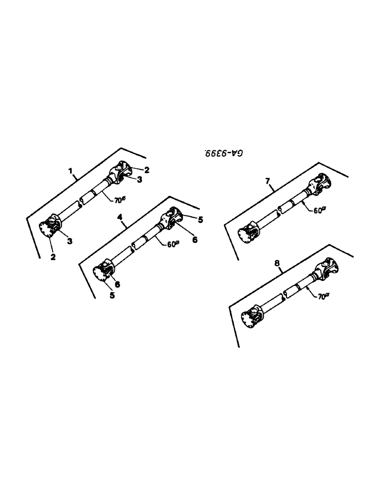 Схема запчастей Case IH 644 - (1J20) - PROPELLER SHAFT (04) - Drive Train