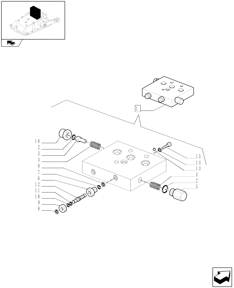 Схема запчастей Case IH FARMALL 85N - (1.82.7/06A) - DOUBLE FLOW DIVIDER - BREAKDOWN (07) - HYDRAULIC SYSTEM