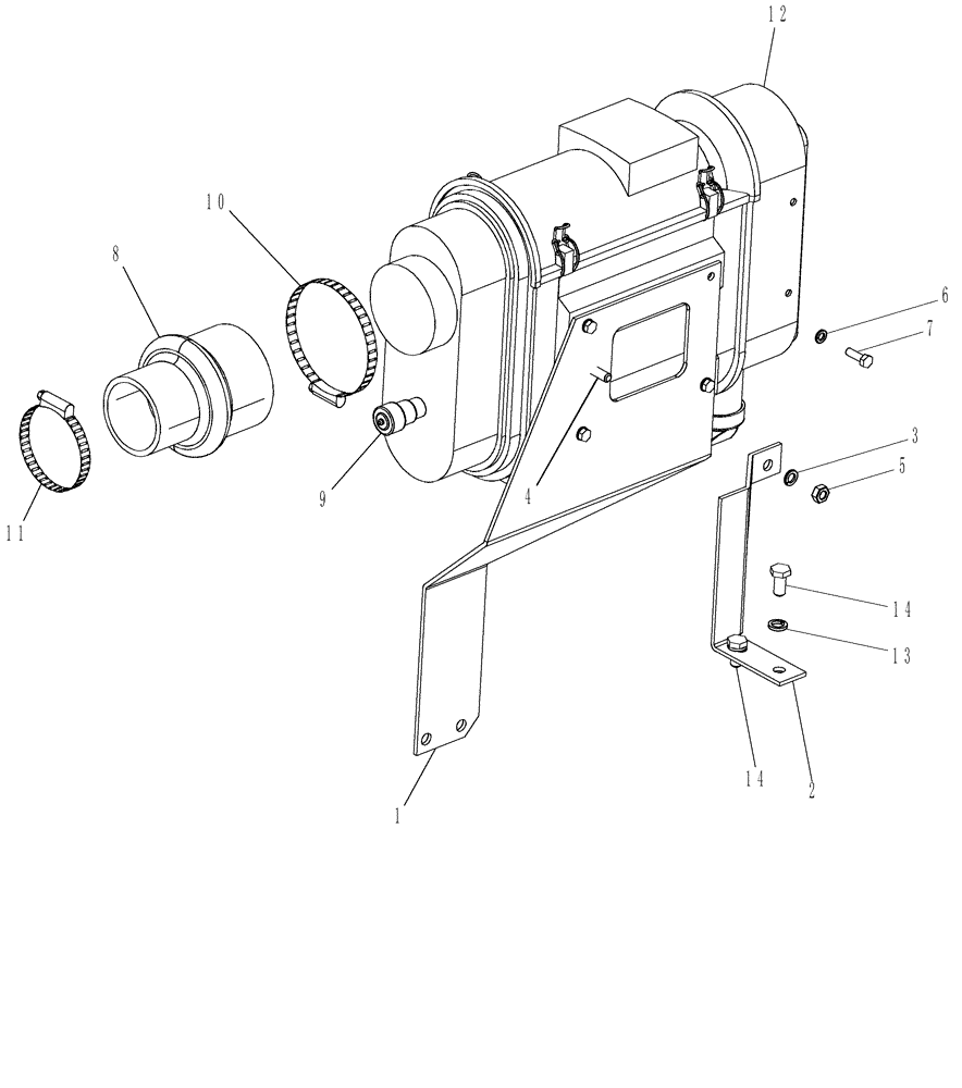 Схема запчастей Case IH P85 - (10.202.01[02]) - AIR CLEANER AND MOUNTING - P85 (10) - ENGINE