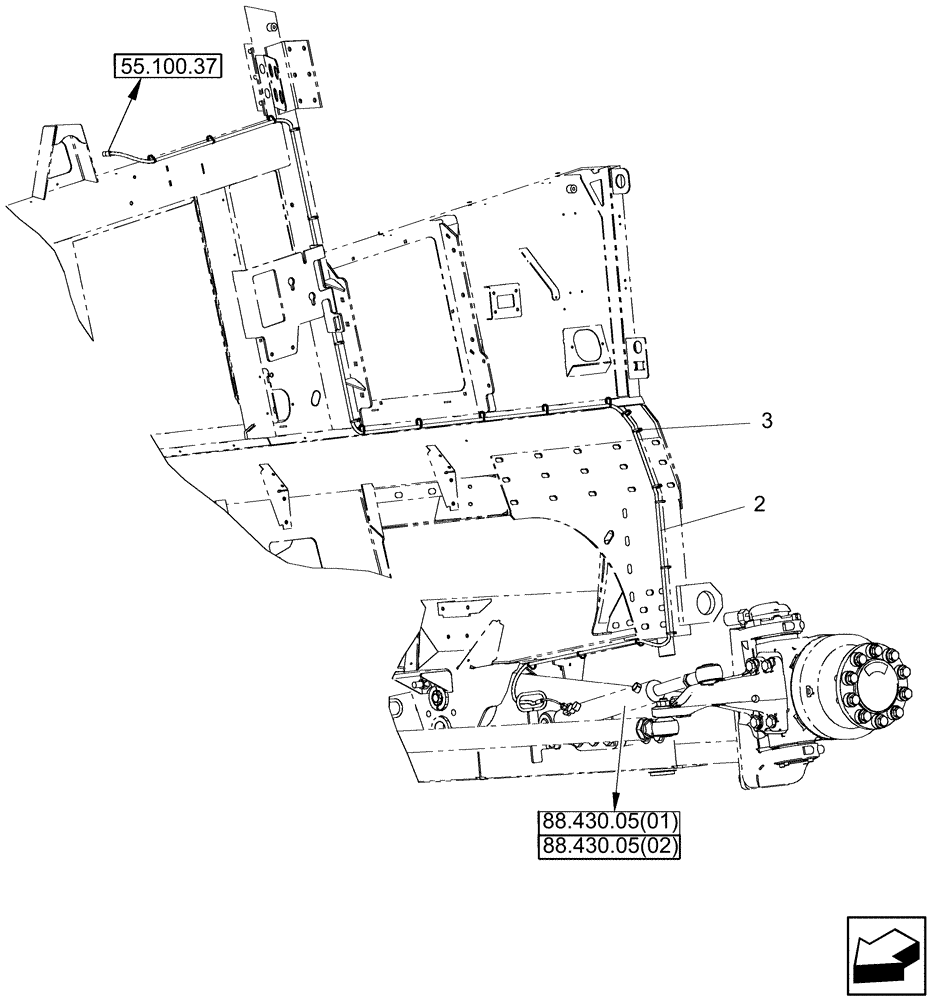 Схема запчастей Case IH 7120 - (88.430.02[01]) - AUTO GUIDANCE-READY, ELECTRICAL WIRING (88) - ACCESSORIES