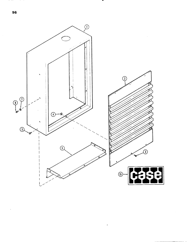 Схема запчастей Case IH 336D - (096) - ENCLOSURE, RADIATOR SHELL, B AND C 