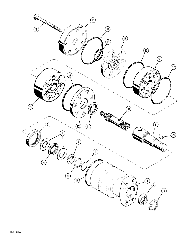 Схема запчастей Case IH 1015 - (8-006) - REEL DRIVE MOTOR (35) - HYDRAULIC SYSTEMS