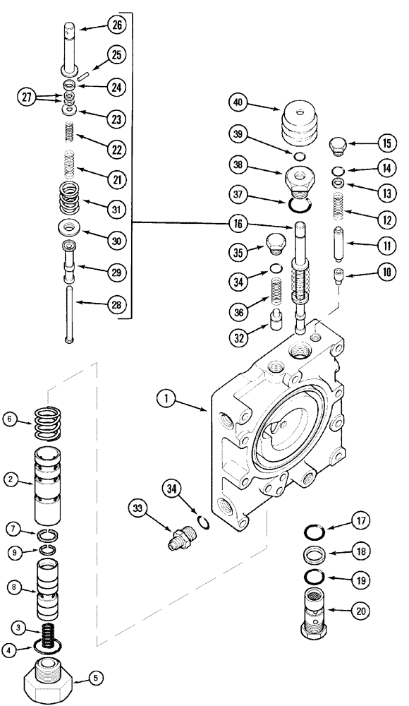 Схема запчастей Case IH C60 - (08-05) - MULTIPLE CONTROL VALVE (08) - HYDRAULICS