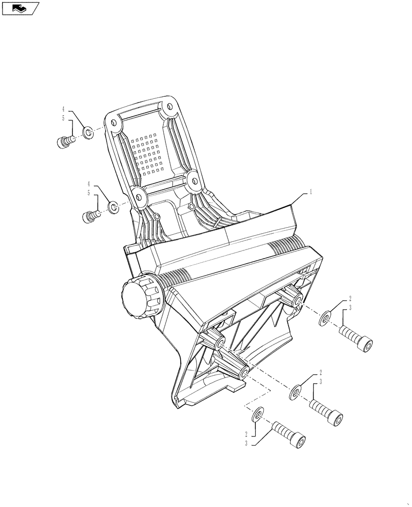 Схема запчастей Case IH QUADTRAC 450 - (90.115.04) - ARMREST - MONITOR MOUNT (90) - PLATFORM, CAB, BODYWORK AND DECALS