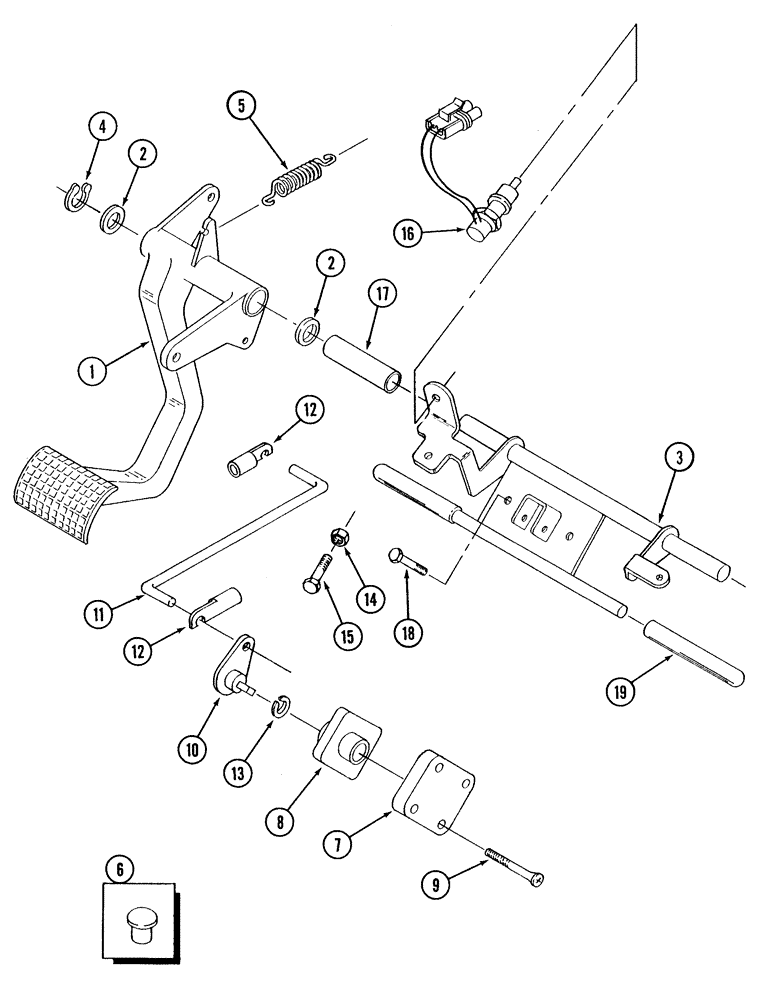 Схема запчастей Case IH STX325 - (06-01) - CLUTCH PEDAL, POWER SHIFT TRANSMISSION (06) - POWER TRAIN