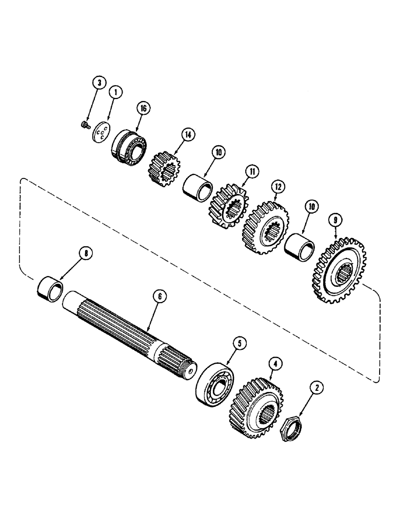 Схема запчастей Case IH 3294 - (6-198) - POWER SHIFT TRANSMISSION, INTERMEDIATE SHAFT (06) - POWER TRAIN