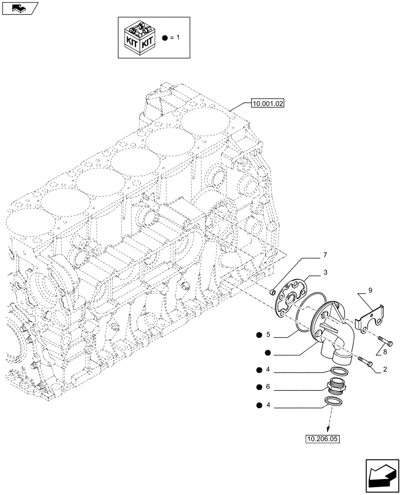 Схема запчастей Case IH F2CFE613T E003 - (10.206.02) - OIL FILTERS - ENGINE (504221058) (10) - ENGINE