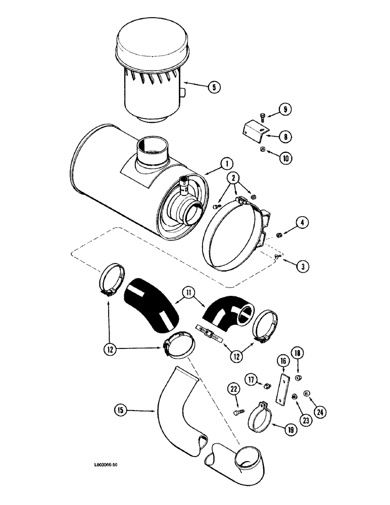 Схема запчастей Case IH 1670 - (2-18) - AIR INDUCTION SYSTEM (01) - ENGINE