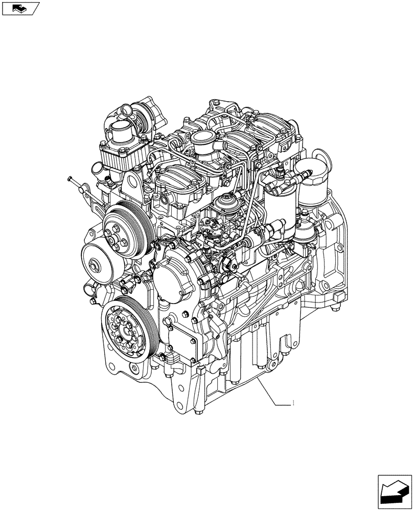 Схема запчастей Case IH FARMALL 75C - (10.001.01) - ENGINE, ASSY (10) - ENGINE