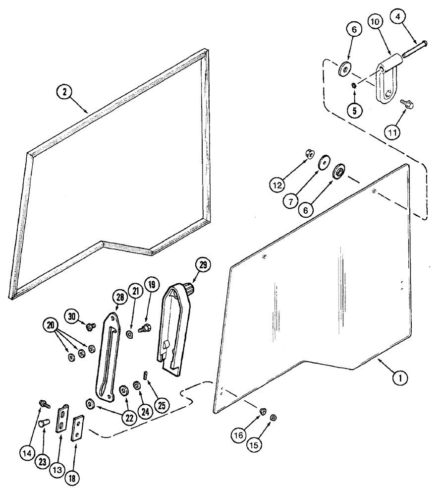 Схема запчастей Case IH 7240 - (9-120) - CAB, RIGHT SIDE WINDOW (09) - CHASSIS/ATTACHMENTS