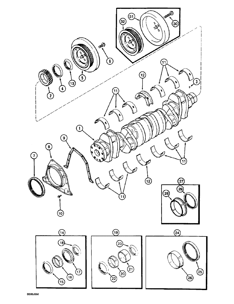 Схема запчастей Case IH 1670 - (2-54) - CRANKSHAFT, 6TA-830 ENGINE (01) - ENGINE