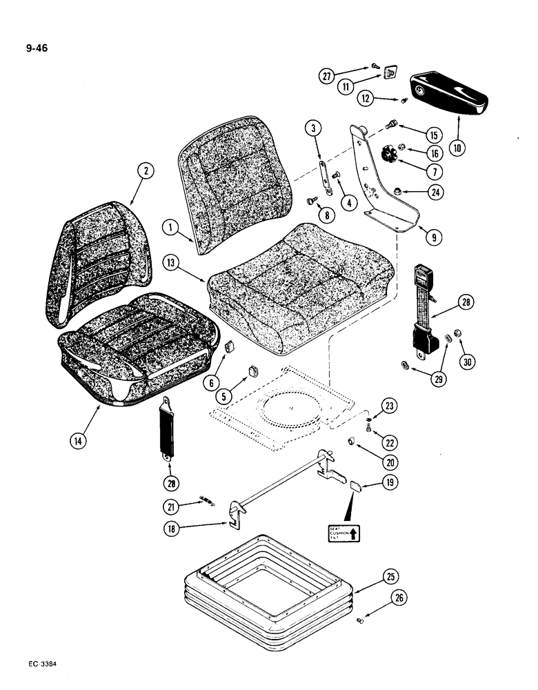 Схема запчастей Case IH 1896 - (9-046) - SEAT, AIR/OIL SUSPENSION (09) - CHASSIS/ATTACHMENTS