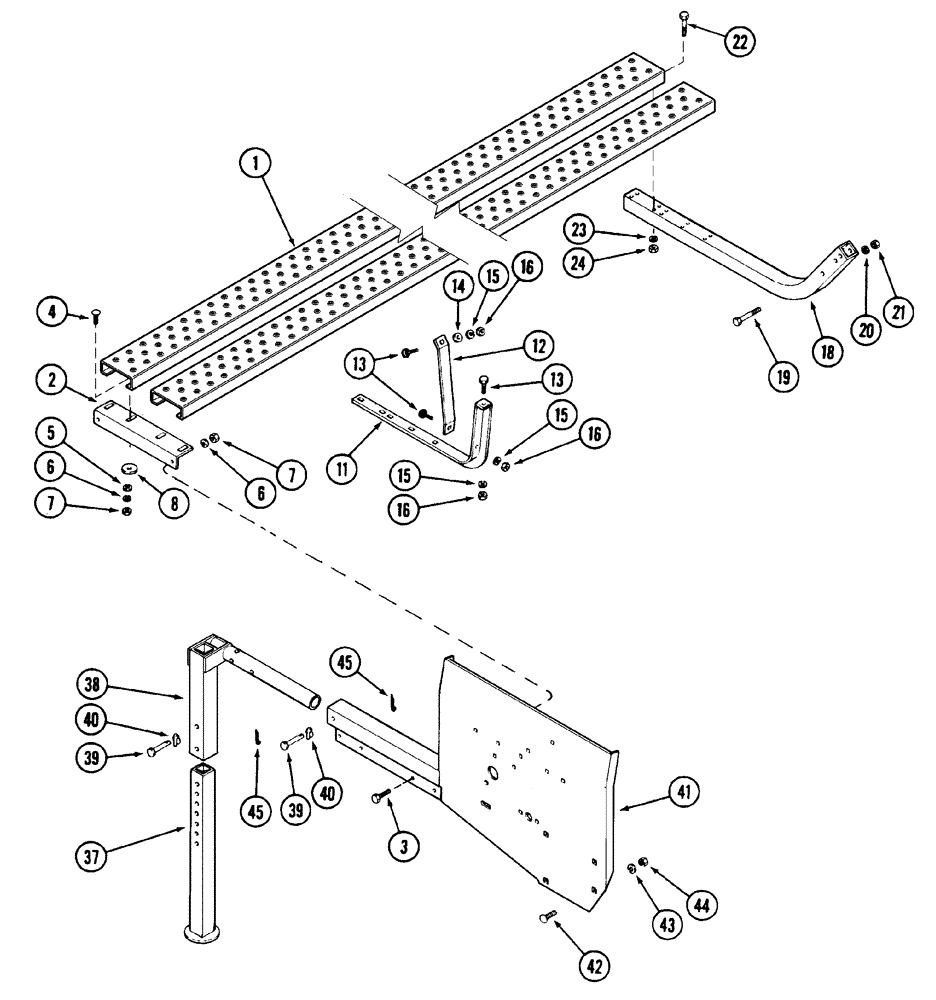 Схема запчастей Case IH 5400 - (9-016) - FOOTBOARD, SUPPORT STAND (GRAIN DRILLS ASN CKB0030001) (09) - CHASSIS