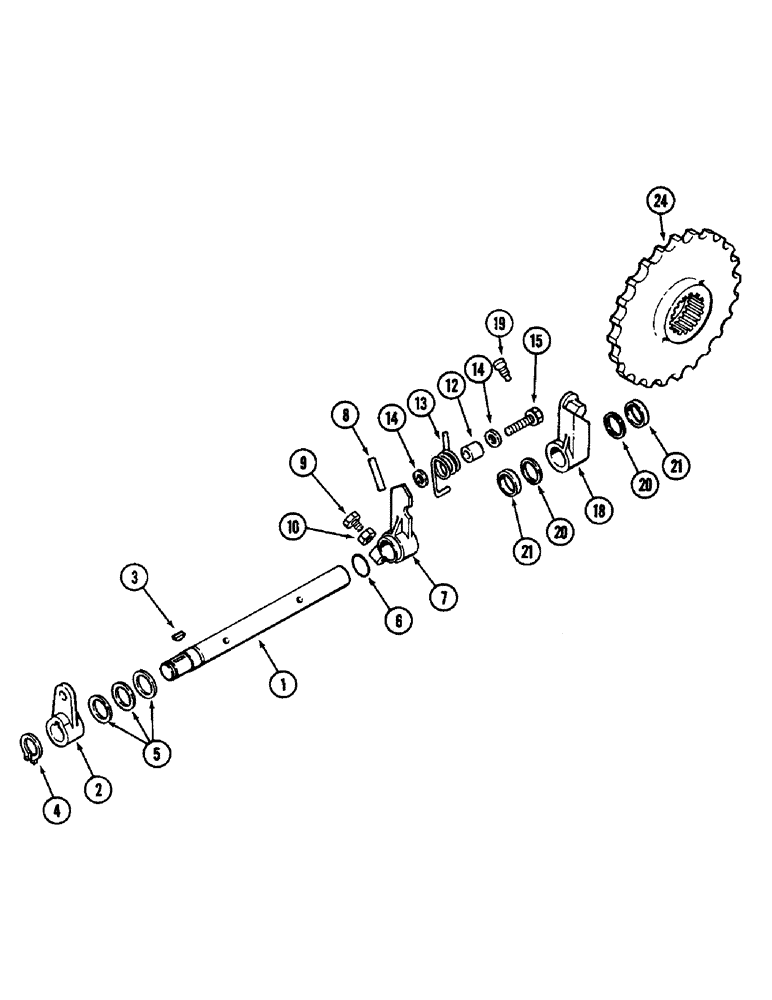 Схема запчастей Case IH 2090 - (6-282) - PARKING LOCK SHAFT AND GEAR, TRANSMISSION SERIAL NUMBER 10237494 AND AFTER (06) - POWER TRAIN