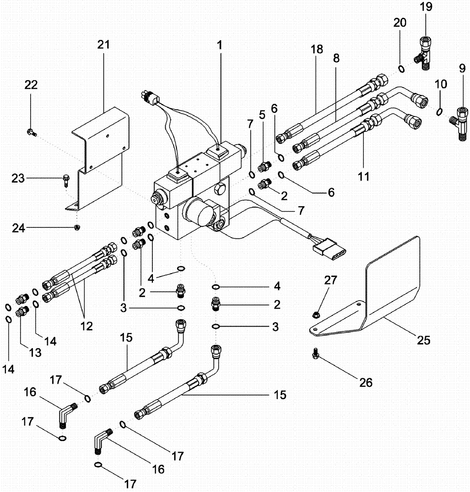 Схема запчастей Case IH 620 - (08-39) - ROW GUIDANCE HYDRAULICS AND SENSORS, IF EQUIPPED (07) - HYDRAULICS