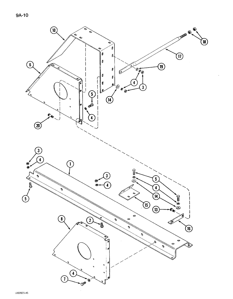 Схема запчастей Case IH 1680 - (9A-10) - SEPARATOR JACKSHAFT SUPPORT (13) - FEEDER