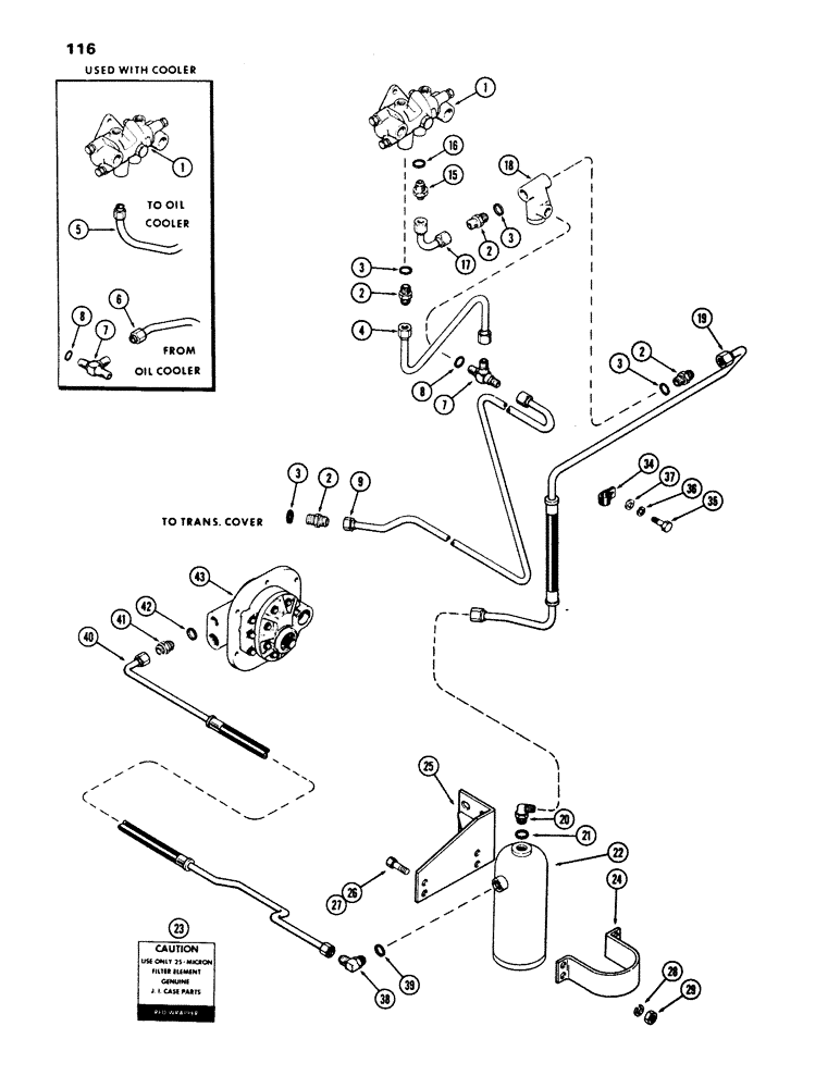 Схема запчастей Case IH 970 - (116) - STEERING & BRAKE VALVE SYSTEM, HYDRAULIC BRAKES W/POWER SHIFT, 1ST USED TRAC. SER.NO. 8675001 (05) - STEERING