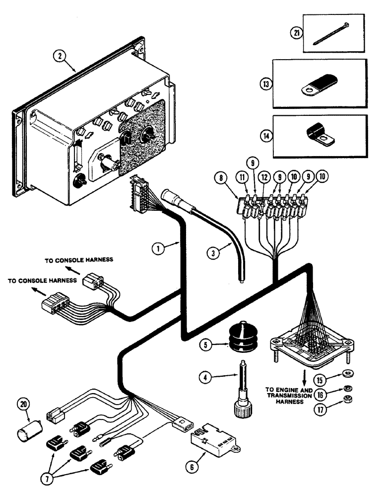 Схема запчастей Case IH 2290 - (4-078) - CLUSTER HARNESS, PRIOR TO P.I.N. 8841101 (04) - ELECTRICAL SYSTEMS