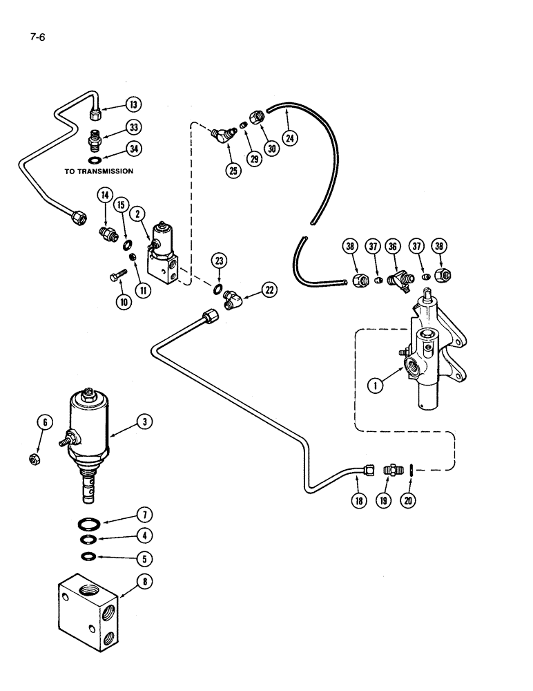 Схема запчастей Case IH 3394 - (7-06) - DIFFERENTIAL LOCK CIRCUITRY (07) - BRAKES