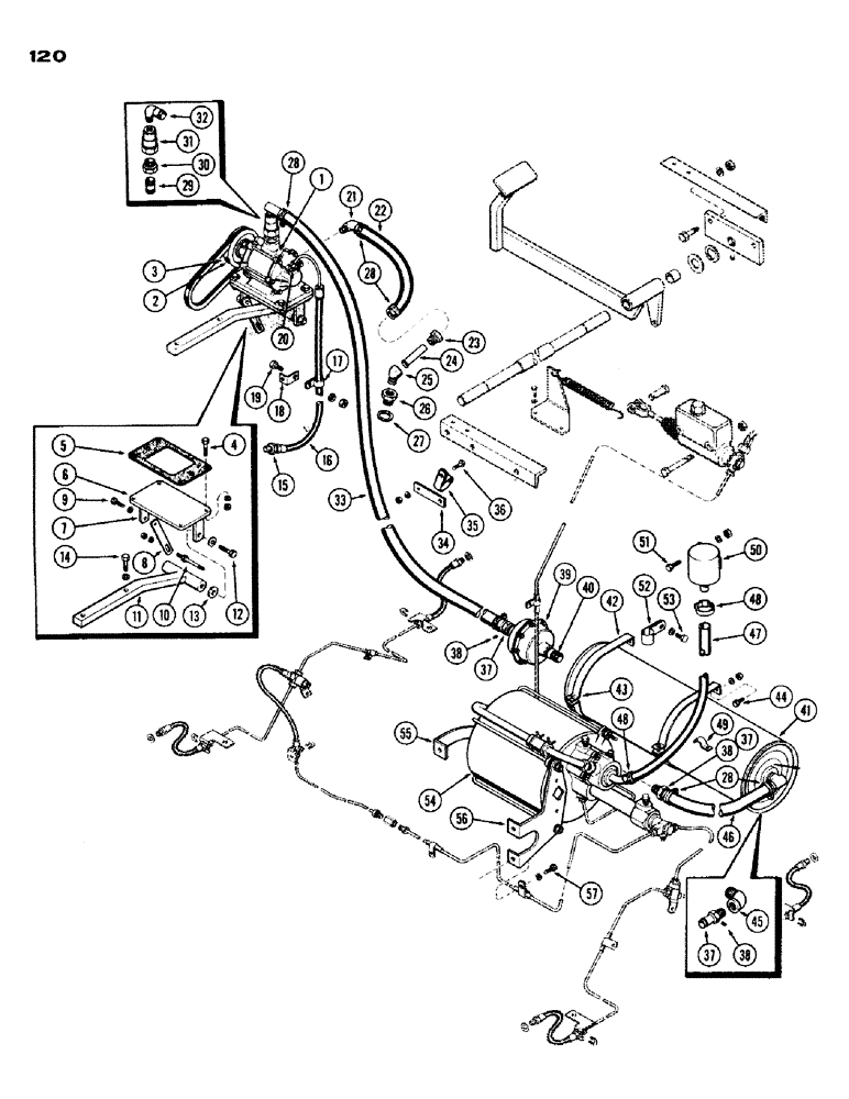 Схема запчастей Case IH 1200 - (120) - HYDROVAC BRAKE SYSTEM (07) - BRAKES