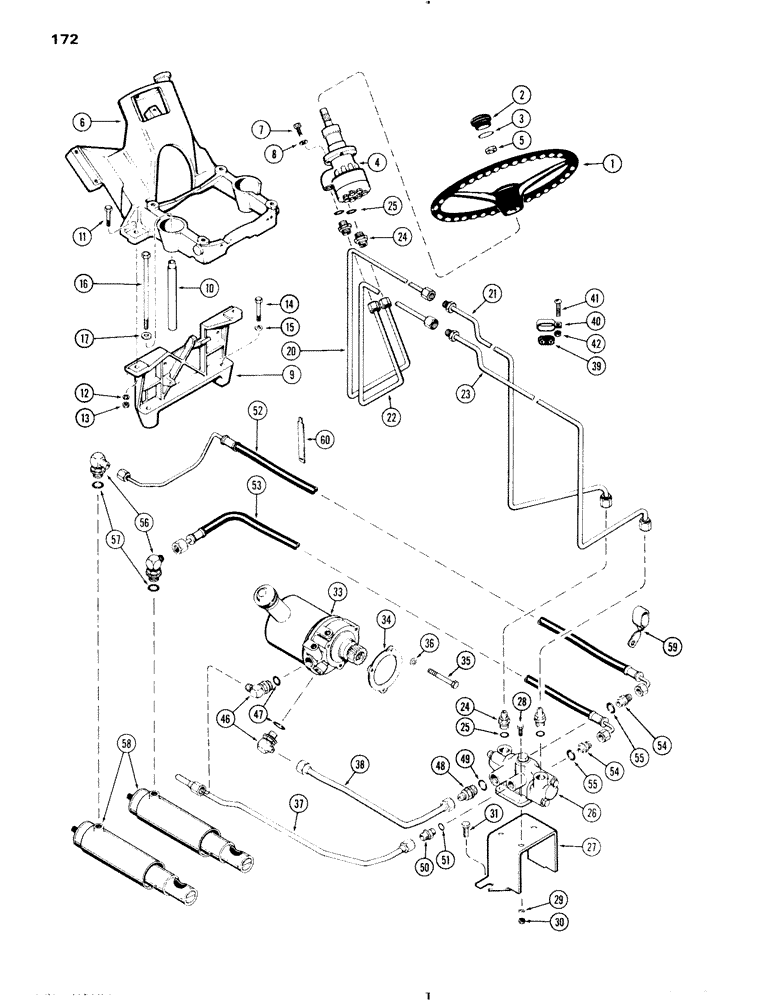 Схема запчастей Case IH 470 - (172) - 470 HYDROSTATIC STEERING (05) - STEERING