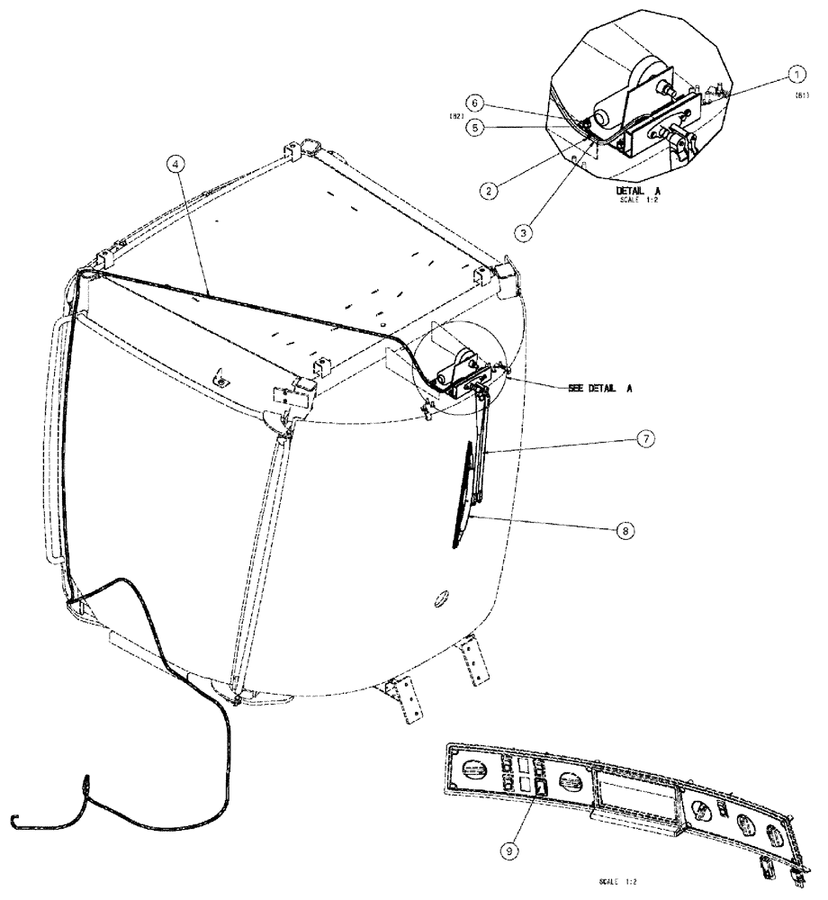 Схема запчастей Case IH TITAN 4520 - (01-021) - FRONT UPPER WIPER GROUP (10) - CAB