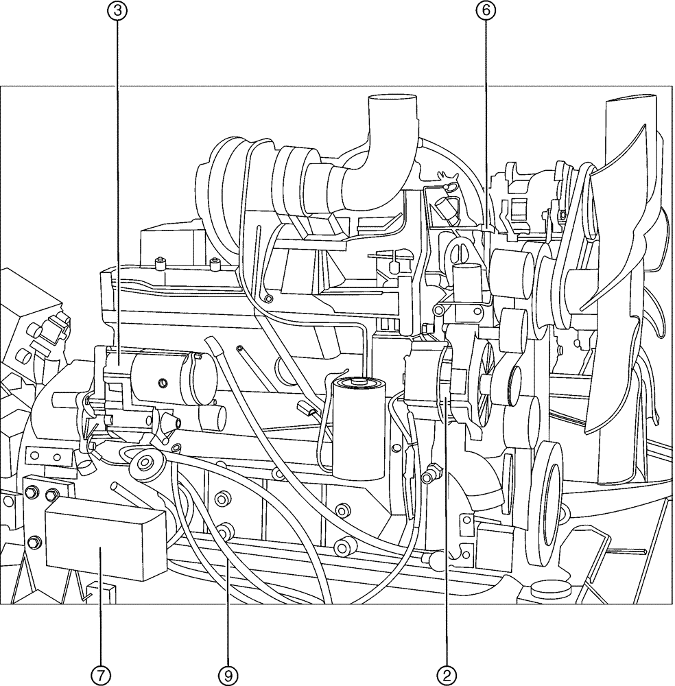 Схема запчастей Case IH SPX3310 - (03-001[02]) - ENGINE PACKAGE (01) - ENGINE