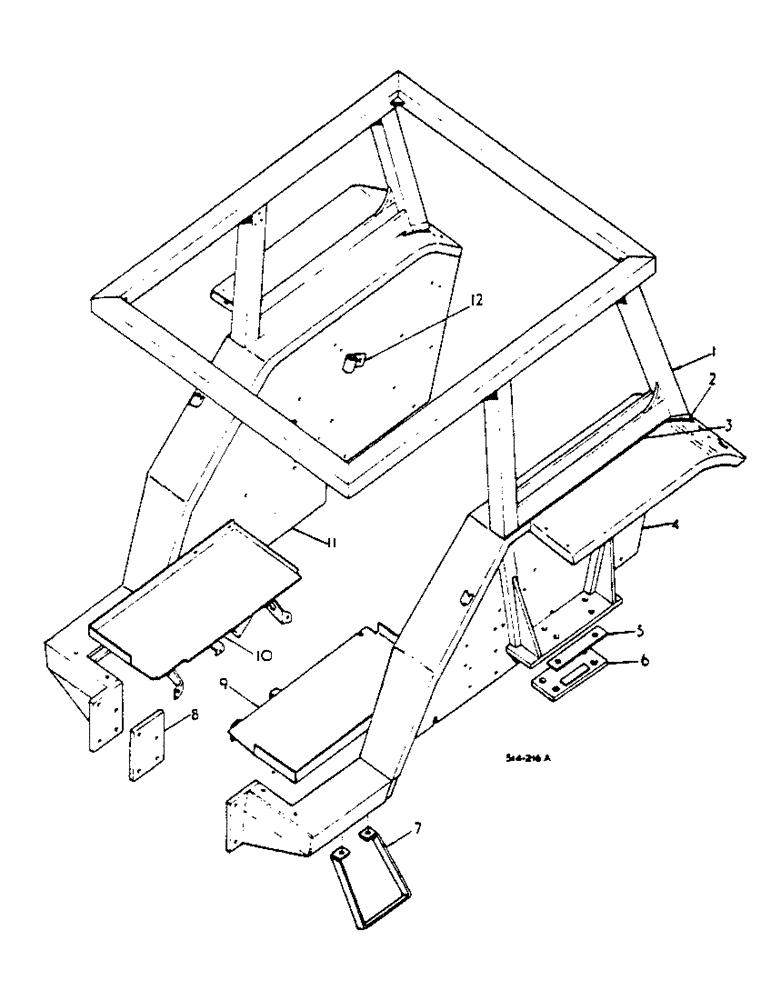 Схема запчастей Case IH 454 - (13-35) - SAFETY FRAME, MACHINES NOT FITTED W/ISO MOUNTED CAB (05) - SUPERSTRUCTURE