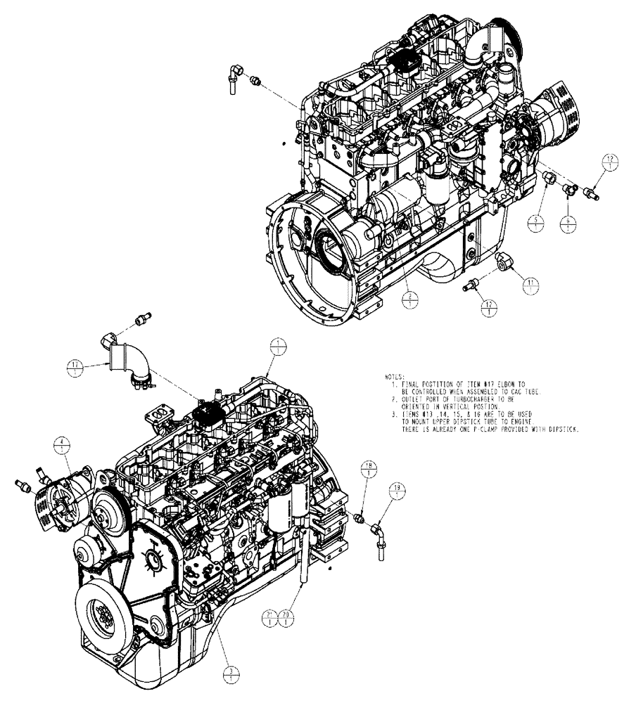 Схема запчастей Case IH TITAN 4520 - (02-001) - ENGINE GROUP, TITAN 4020 (01) - ENGINE