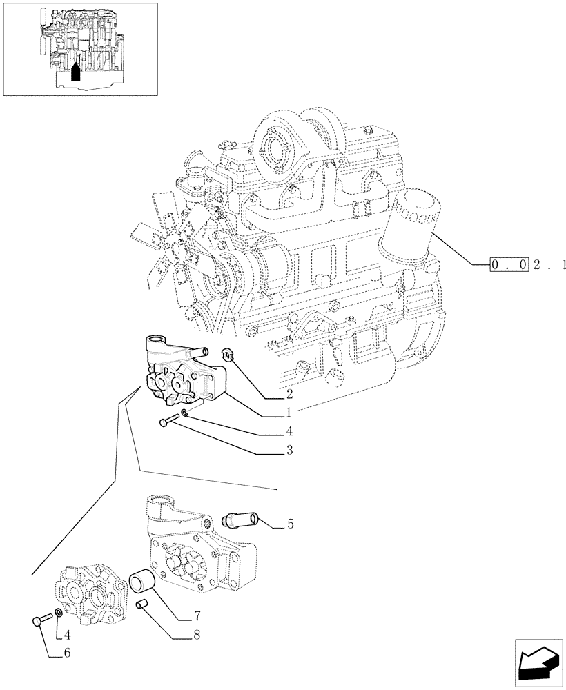 Схема запчастей Case IH JX1095N - (0.30.0) - OIL PUMP (01) - ENGINE