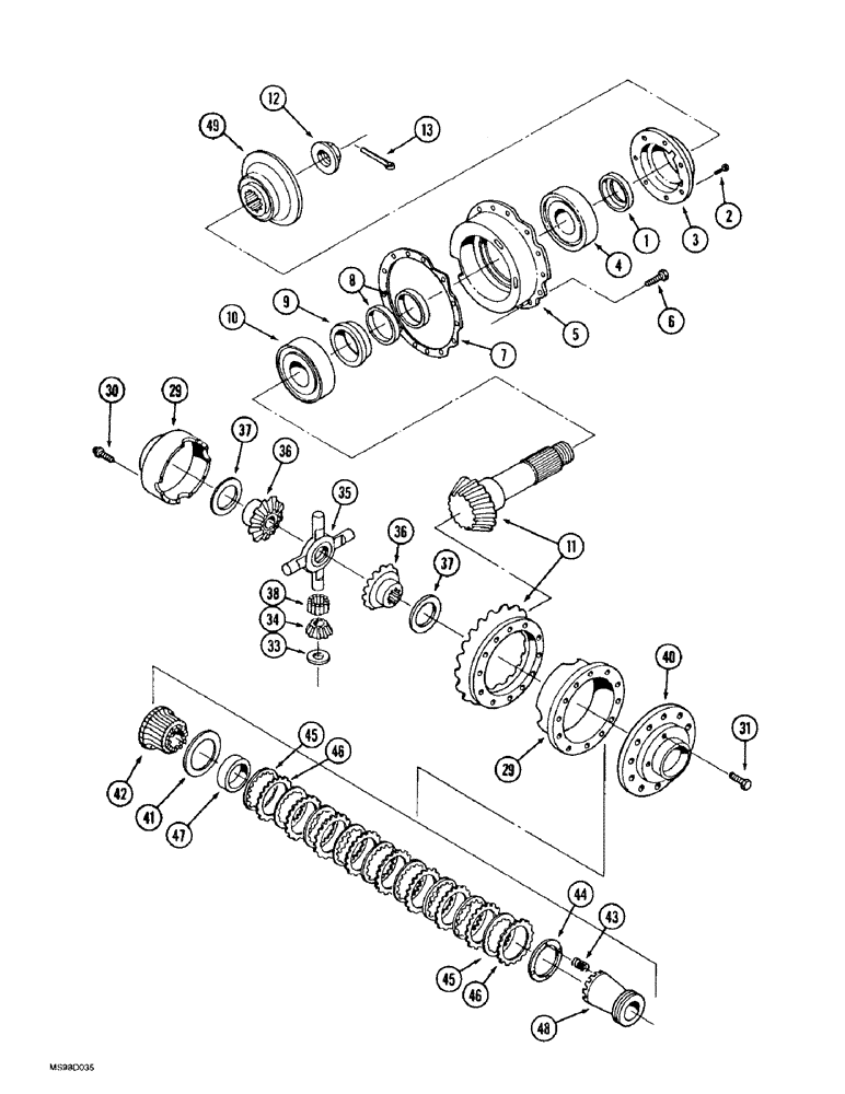 Схема запчастей Case IH 9350 - (6-188) - RIGID AXLE ASSEMBLY, DIFFERENTIAL AND CARRIER WITH LIMITED SLIP, (CONT) (06) - POWER TRAIN