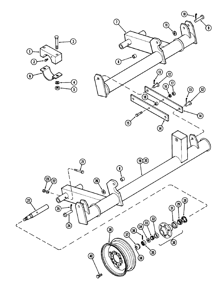 Схема запчастей Case IH DOT 31 - (06) - CENTER AXLES AND WHEELS 