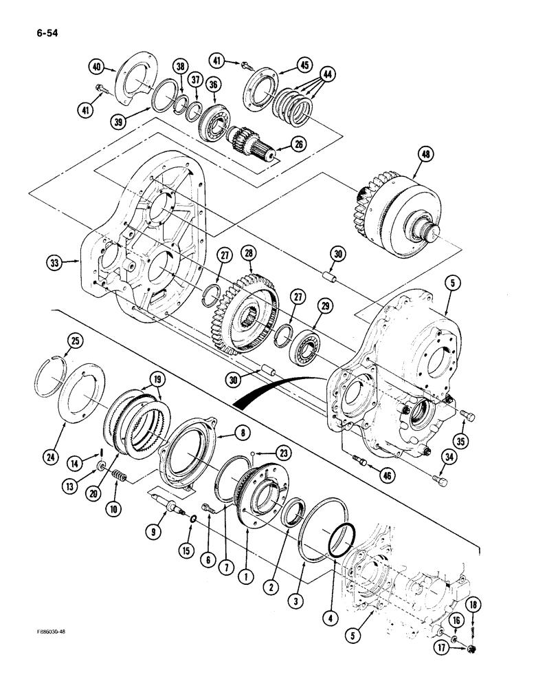 Схема запчастей Case IH 9150 - (6-054) - PTO ASSEMBLY (06) - POWER TRAIN