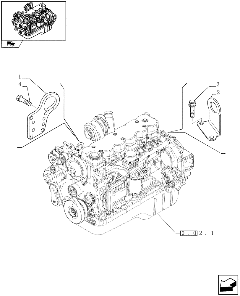 Схема запчастей Case IH F4HE9687S J100 - (0.45.0) - HOOKS - ENGINE (2855536) 