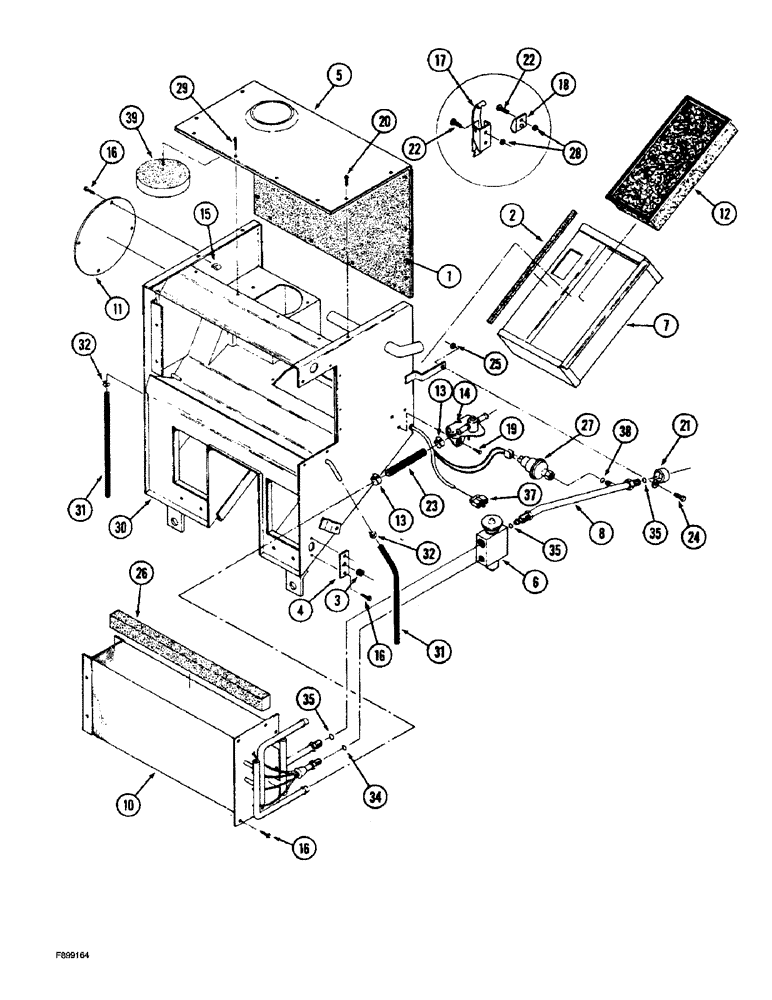 Схема запчастей Case IH 9280 - (9-086) - CAB AIR CONDITIONER & HEATER MODULE EXTERNAL COMPONENTS PRIOR TO P.I.N. JCB0028400 (09) - CHASSIS/ATTACHMENTS