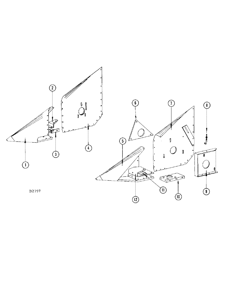 Схема запчастей Case IH 460 - (030) - HEADER AUGER TROUGH HEADS (58) - ATTACHMENTS/HEADERS