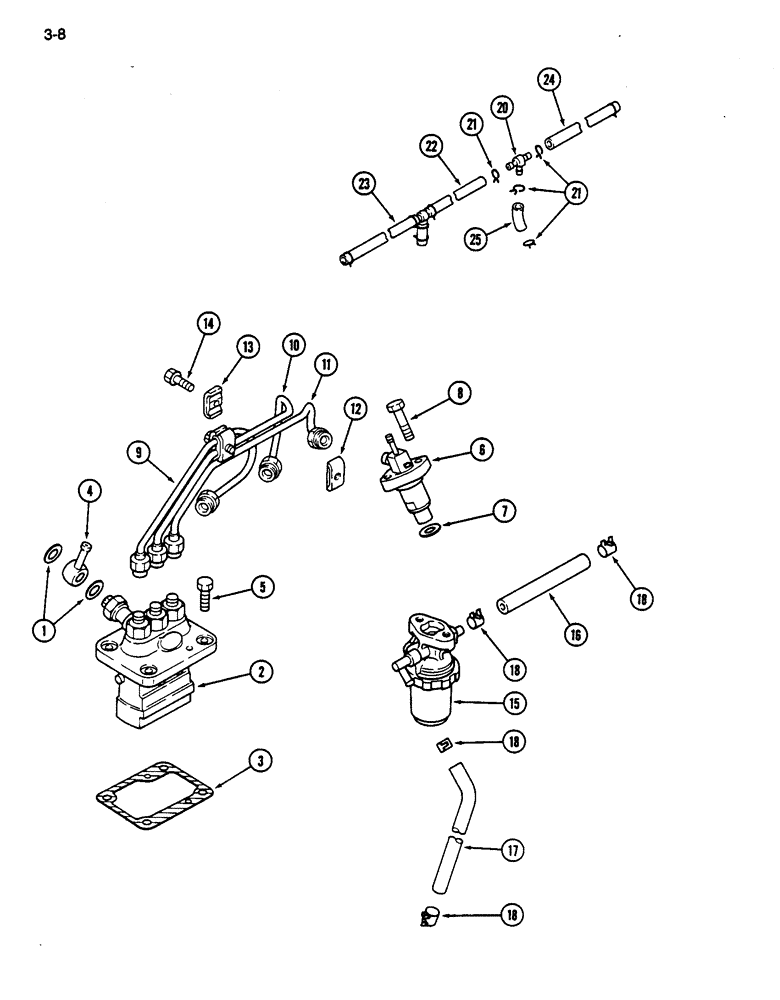 Схема запчастей Case IH 255 - (3-08) - FUEL INJECTION SYSTEM (03) - FUEL SYSTEM