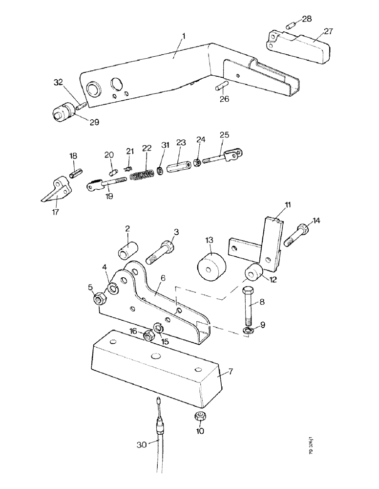 Схема запчастей Case IH 1490 - (C06-1) - HAND LEVER FOR PTO CLUTCH, LOW PROFILE, HIGH PLATFORM, CAB MODEL (03.1) - CLUTCH