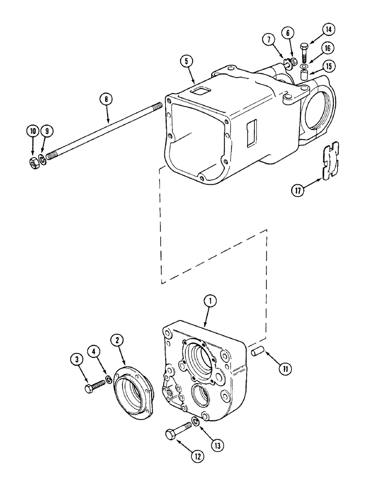 Схема запчастей Case IH 1594 - (6-176) - GEARBOX HOUSING - REAR, POWER SHIFT (06) - POWER TRAIN