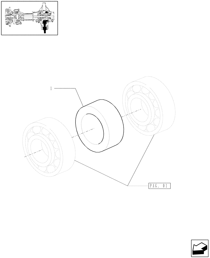 Схема запчастей Case IH PUMA 210 - (1.40.2/06[02]) - (VAR.463) 4WD FRONT AXLE WITH ACTIVE SUSPENSIONS - BEVEL GEAR PAIR (04) - FRONT AXLE & STEERING