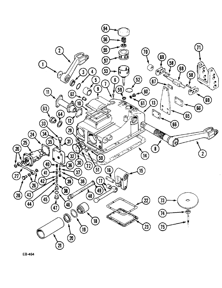 Схема запчастей Case IH 433 - (8-474) - LIFT HOUSING (08) - HYDRAULICS