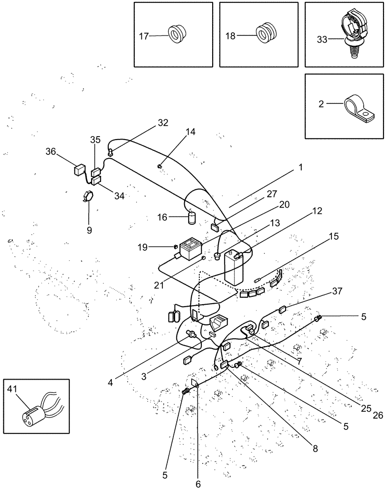 Схема запчастей Case IH CPX620 - (04-10) - HARNESS, LEFT HAND SIDE - COMPONENT LOCATIONS (06) - ELECTRICAL SYSTEMS