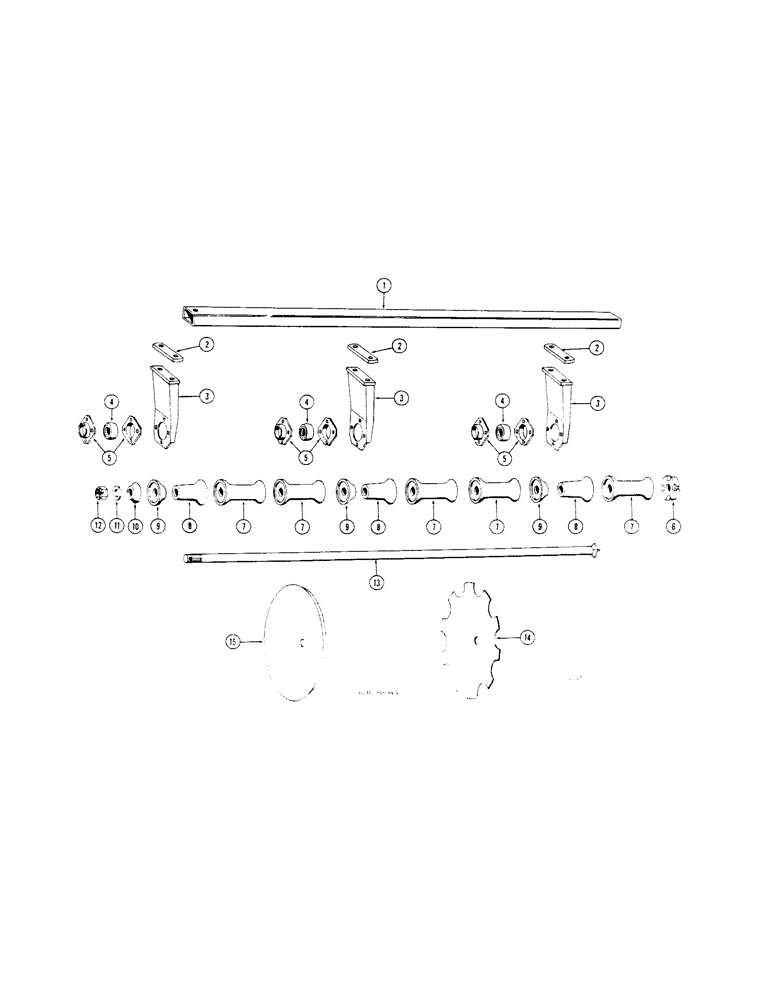 Схема запчастей Case IH B-SERIES - (48[1]) - REAR GANG B139, 9-5/16 INCH SPACING 